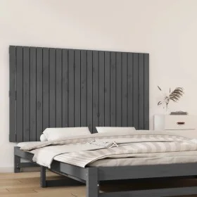 Wandbett-Kopfteil aus massivem Kiefernholz in Grau, 147 x 3 x 90 cm von vidaXL, Kopf- und Fußteile - Ref: Foro24-824895, Prei...