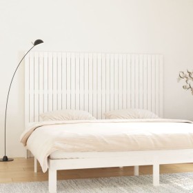Cabecero de cama de pared madera maciza pino blanco 204x3x110cm
