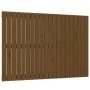 Cabecero cama pared madera maciza pino marrón miel 127,5x3x90cm de vidaXL, Cabeceros y pies de cama - Ref: Foro24-824891, Pre...