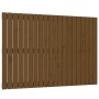 Wandbett-Kopfteil aus massivem Kiefernholz, honigbraun, 127,5 x 3 x 90 cm von vidaXL, Kopf- und Fußteile - Ref: Foro24-824891...