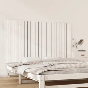 Cabecero de cama pared madera maciza pino blanco 159,5x3x90 cm de vidaXL, Cabeceros y pies de cama - Ref: Foro24-824899, Prec...