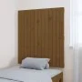 Cabecero cama pared madera maciza pino marrón miel 82,5x3x90 cm de vidaXL, Cabeceros y pies de cama - Ref: Foro24-824906, Pre...