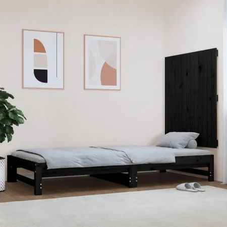 Wandbett-Kopfteil aus schwarzem Kiefernholz, 82,5 x 3 x 90 cm von vidaXL, Kopf- und Fußteile - Ref: Foro24-824907, Preis: 47,...