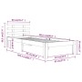 Estructura de cama de madera maciza 90x200 cm