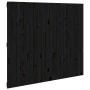 Cabecero de cama pared madera maciza pino negro 127,5x3x110 cm de vidaXL, Cabeceros y pies de cama - Ref: Foro24-824942, Prec...