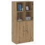 Aparador alto con puertas madera roble artisian 68x37x142 cm