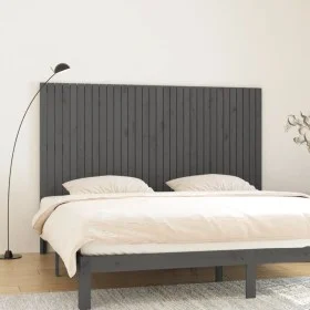 Wandbett-Kopfteil aus massivem Kiefernholz in Grau, 204 x 3 x 110 cm von vidaXL, Kopf- und Fußteile - Ref: Foro24-824930, Pre...