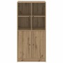 Aparador alto con puertas madera roble artisian 68x37x142 cm