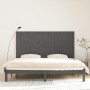 Cabecero de cama de pared madera maciza pino gris 204x3x110 cm