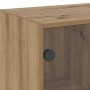 Aparador alto con puertas madera roble artisian 68x37x142 cm