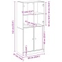 Aparador alto con puertas madera roble artisian 68x37x142 cm