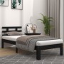 Estructura de cama madera maciza negro 90x200 cm de vidaXL, Camas y somieres - Ref: Foro24-814743, Precio: 94,45 €, Descuento: %