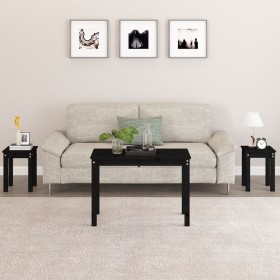 Stackable tables 3 pieces solid black pine wood by vidaXL, Side tables - Ref: Foro24-824982, Price: 57,41 €, Discount: %