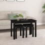 Stackable tables 3 pieces solid black pine wood by vidaXL, Side tables - Ref: Foro24-824982, Price: 57,41 €, Discount: %