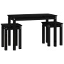 Stackable tables 3 pieces solid black pine wood by vidaXL, Side tables - Ref: Foro24-824982, Price: 57,41 €, Discount: %