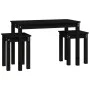 Stackable tables 3 pieces solid black pine wood by vidaXL, Side tables - Ref: Foro24-824982, Price: 57,41 €, Discount: %