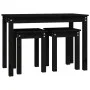 Stackable tables 3 pieces solid black pine wood by vidaXL, Side tables - Ref: Foro24-824982, Price: 57,41 €, Discount: %