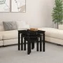Mesas apilables 3 piezas madera maciza de pino negro de vidaXL, Mesas auxiliares - Ref: Foro24-824977, Precio: 61,52 €, Descu...