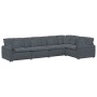 Sofá modular con cojines terciopelo gris oscuro