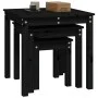 Stackable tables 3 pieces solid black pine wood by vidaXL, Side tables - Ref: Foro24-824977, Price: 61,52 €, Discount: %