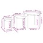 Stapelbare Tische 3 Stück aus massivem schwarzem Kiefernholz von vidaXL, Seitentische - Ref: Foro24-824977, Preis: 61,52 €, R...
