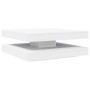 Mesa de centro giratoria 360 grados blanco 90x90x34,5 cm