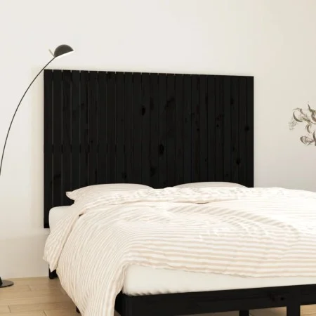 Solid black pine wood wall bed headboard 159.5x3x110 cm by vidaXL, Headboards and footboards - Ref: Foro24-824952, Price: 150...