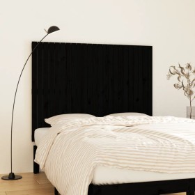 Cabecero de cama pared madera maciza pino negro 146,5x3x110 cm