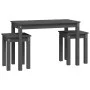 Stackable tables 3 pieces solid gray pine wood by vidaXL, Side tables - Ref: Foro24-824980, Price: 57,41 €, Discount: %