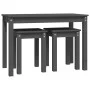Stackable tables 3 pieces solid gray pine wood by vidaXL, Side tables - Ref: Foro24-824980, Price: 57,41 €, Discount: %