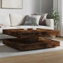 Mesa de centro giratoria 360 grados roble ahumado 90x90x34,5 cm