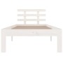 Weißer Massivholzbettrahmen 100x200 cm von vidaXL, Betten und Lattenroste - Ref: Foro24-814745, Preis: 107,07 €, Rabatt: %