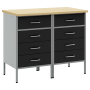 Armario de trabajo 2 pcs Negro y Gris 100 x 55 x 85 cm