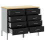 Armario de trabajo 2 pcs Negro y Gris 100 x 55 x 85 cm