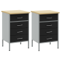 Armario de trabajo 2 pcs Negro y Gris 100 x 55 x 85 cm