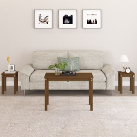 Stapeltische 3 Stück massives Kiefernholz honigbraun von vidaXL, Seitentische - Ref: Foro24-824981, Preis: 57,41 €, Rabatt: %