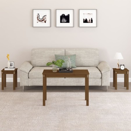 Stapeltische 3 Stück massives Kiefernholz honigbraun von vidaXL, Seitentische - Ref: Foro24-824981, Preis: 57,41 €, Rabatt: %