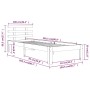 Weißer Massivholzbettrahmen 100x200 cm von vidaXL, Betten und Lattenroste - Ref: Foro24-814745, Preis: 107,07 €, Rabatt: %