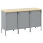 Armario de trabajo 3 pcs Negro y Gris 150 x 55 x 85 cm