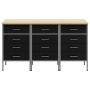 Armario de trabajo 3 pcs Negro y Gris 150 x 55 x 85 cm