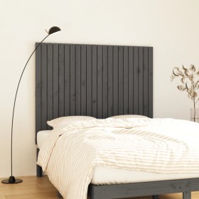 Cabecero de cama de pared madera maciza pino gris 140x3x110 cm