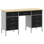 Armario de trabajo con cajón 3 pcs Negro 150 x 55 x 85 cm