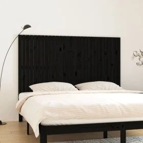 Solid black pine wood wall bed headboard 185x3x110 cm by vidaXL, Headboards and footboards - Ref: Foro24-824967, Price: 137,3...