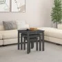Stapelbare Tische 3 Stück aus massivem grauem Kiefernholz von vidaXL, Seitentische - Ref: Foro24-824975, Preis: 63,77 €, Raba...