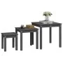Mesas apilables 3 piezas madera maciza de pino gris de vidaXL, Mesas auxiliares - Ref: Foro24-824975, Precio: 63,77 €, Descue...