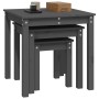 Stackable tables 3 pieces solid gray pine wood by vidaXL, Side tables - Ref: Foro24-824975, Price: 75,85 €, Discount: %