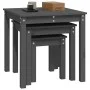 Stackable tables 3 pieces solid gray pine wood by vidaXL, Side tables - Ref: Foro24-824975, Price: 75,01 €, Discount: %