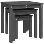 Stackable tables 3 pieces solid gray pine wood by vidaXL, Side tables - Ref: Foro24-824975, Price: 75,01 €, Discount: %