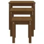 Stackable tables, set of 3, made of solid pine wood in honey brown color. by vidaXL, Side tables - Ref: Foro24-824976, Price:...