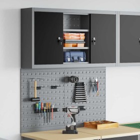 Juego de Gabinete de Herramientas y Tablón 3 pcs Negro